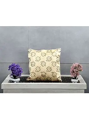 Cushion Cover Velvet Small Leafs With Gold Sparkle Print