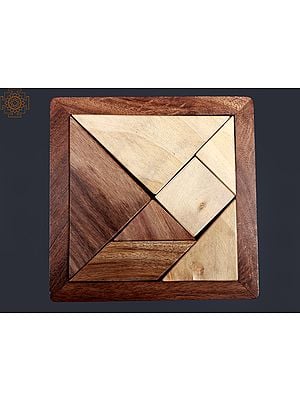 Handmade Smooth Edged Wooden Tangram Puzzle