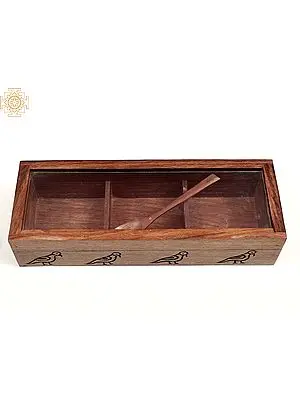 Wooden Spice Box with Spoon | Handmade