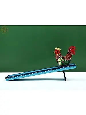 Channapatna Handpainted Ramp Walker Cock Toy | Handmade