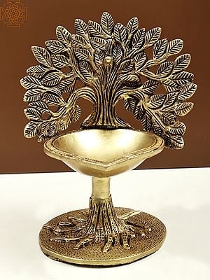 7" Kalpavriksha Tree Lamp | Pooja Decorative Diya | Handmade