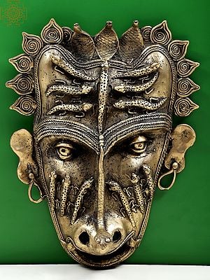 13" Decorative Tribal Mask Wall Decor | Dhokra Art | Handmade