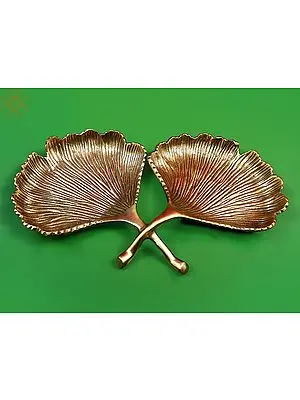 14" Brass Oyster Joint Platter | Handmade