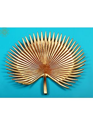 9" Elephant Palm Leaf Design Brass Platter | Handmade