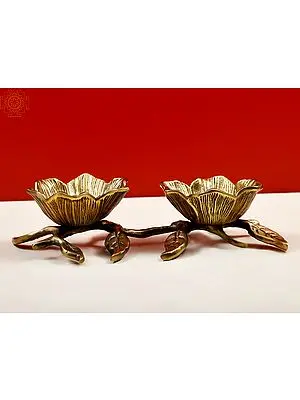 12" Brass Joint Leaf Bowls | Handmade