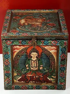 14" Hand Painted Tibetan Buddha Box