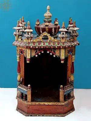 28" Hand Painted Pooja Temple