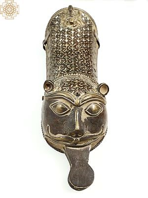 13" Handmade Brass Tiger Hand Armour | Persian Art