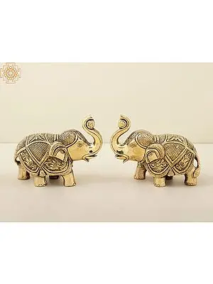 6" Brass Royal Elephant (Pair) | Handmade