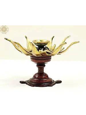 5" Decorative Lotus Candle Stand | Handmade