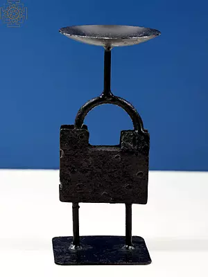 7" Iron Candle Stand with Lock Design