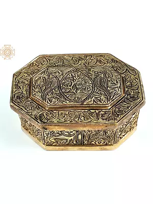 5" Vintage Design Brass Jewelry Box