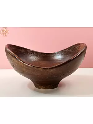12" Vintage Wooden Stylish Fruit Bowl | Handmade