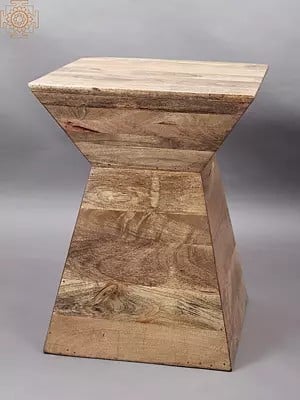 22" Wooden Design Stool with Grate Shape | Handmade