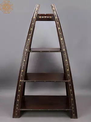 62" Vintage Pyramid Shaped Book Shelf | Handmade