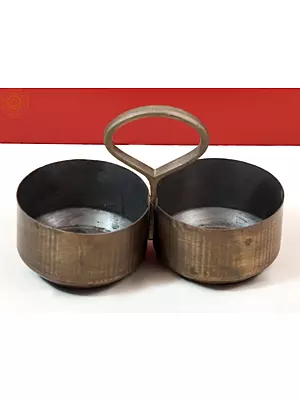 10" Vintage Brass Serving Bowl | Handmade