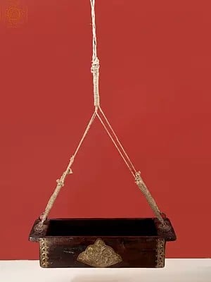 18" Vintage Wood Hanging Planter Pot | Handmade