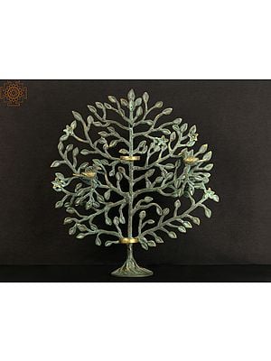Brass Tree with Candle Holder
