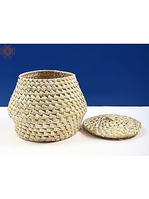 9" Palm Leaf Basket with Lead (Vanishing Art)
