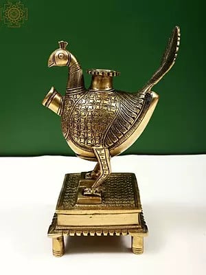 9" Brass Peacock Showpiece