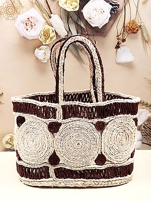 15" Eco Friendly Handmade Fibre Shopping Bag (Languishing Art Of Tamil Nadu)