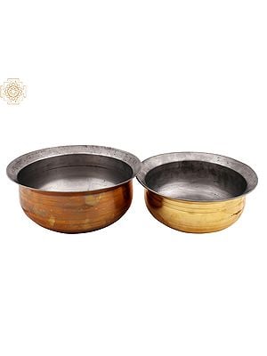 Set of 2 Brass Traditional Cookware (Patila)