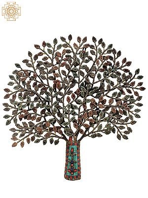 23" Brass Tree Wall Mounted with Inlay Work