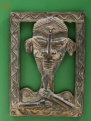 6" Small Vintage Tribal Men Wall Hanging