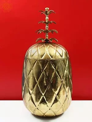 36" Large Brass Good Luck Pineapple