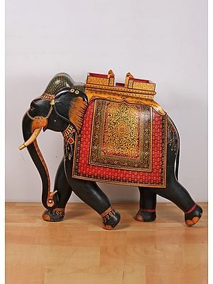 36" Large Wooden Elephant Showpiece