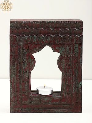 8" Vintage Wooden Wall Hanging Candle Stand