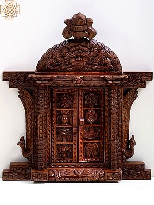 11" Eight Auspicious Symbol of Buddhism Wooden Traditional Window