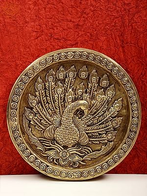 11" Brass Peacock Wall Hanging