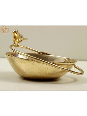 5" Brass Small Bowl with Bird