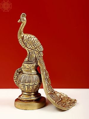 5" Small Brass Decorative Peacock