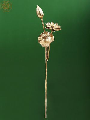 31" Brass Decorative Flower Branch