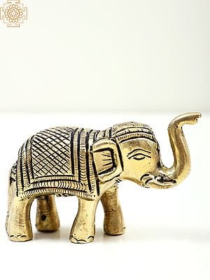 3" Small Brass Elephant Figurine | Handmade
