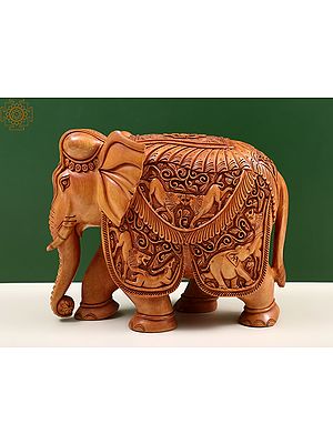 12" Decorative Wooden Elephant