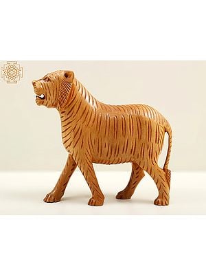 6" Small Wooden Tiger | Handmade