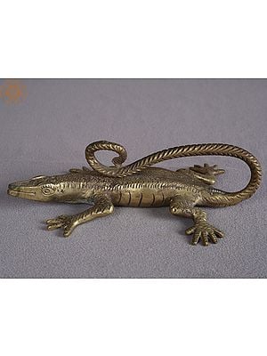 8" Brass Lizard From Nepal