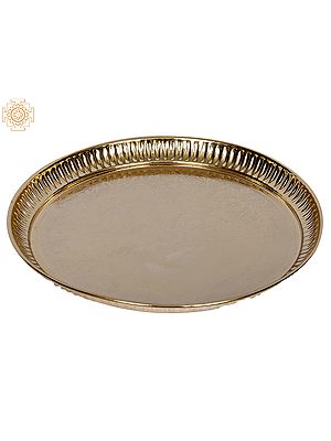 9" Brass Flower Design Plate