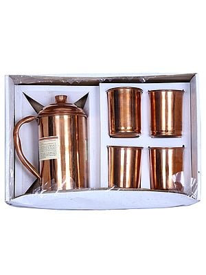 15" Copper Jug Set (4 Glasses)
