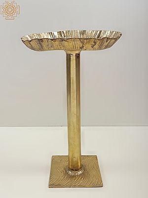 21" Brass Decorative Mushroom Urli Stand