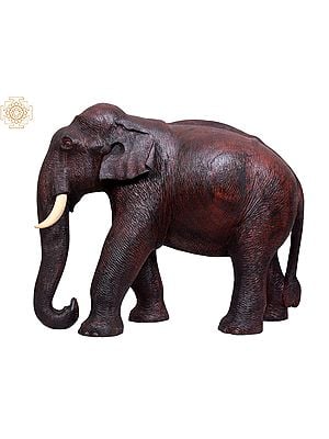 20" Wooden Skinned Elephant