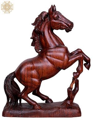 16" Wooden Onyx Jumping Horse