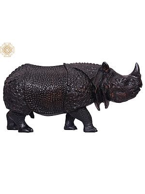 14" Wooden Decorative Rhinoceros