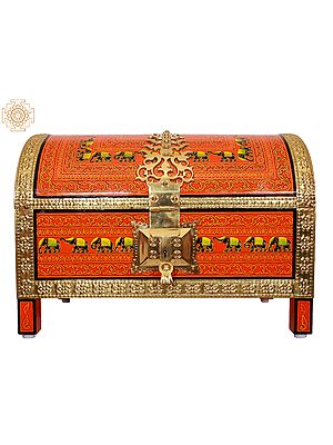 30" Wooden Traditional Decorated Box