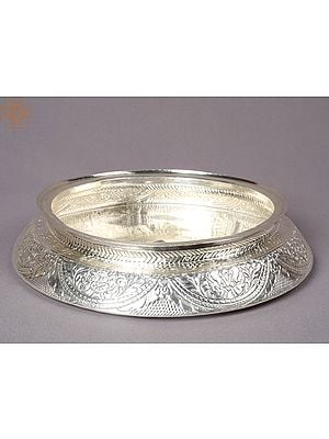 Silver Newari Pooja Thali From Nepal