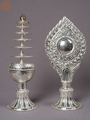 10" Silver Bridal Mirror Set (Jwala Nhyakan ) From Nepal