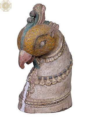 15" Wooden Decorative Parrot Head
